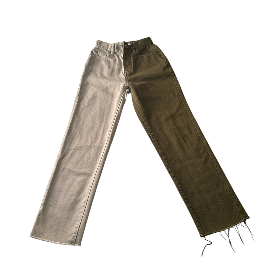 PacSun Cream and‎ Olive Button-Fly Jeans